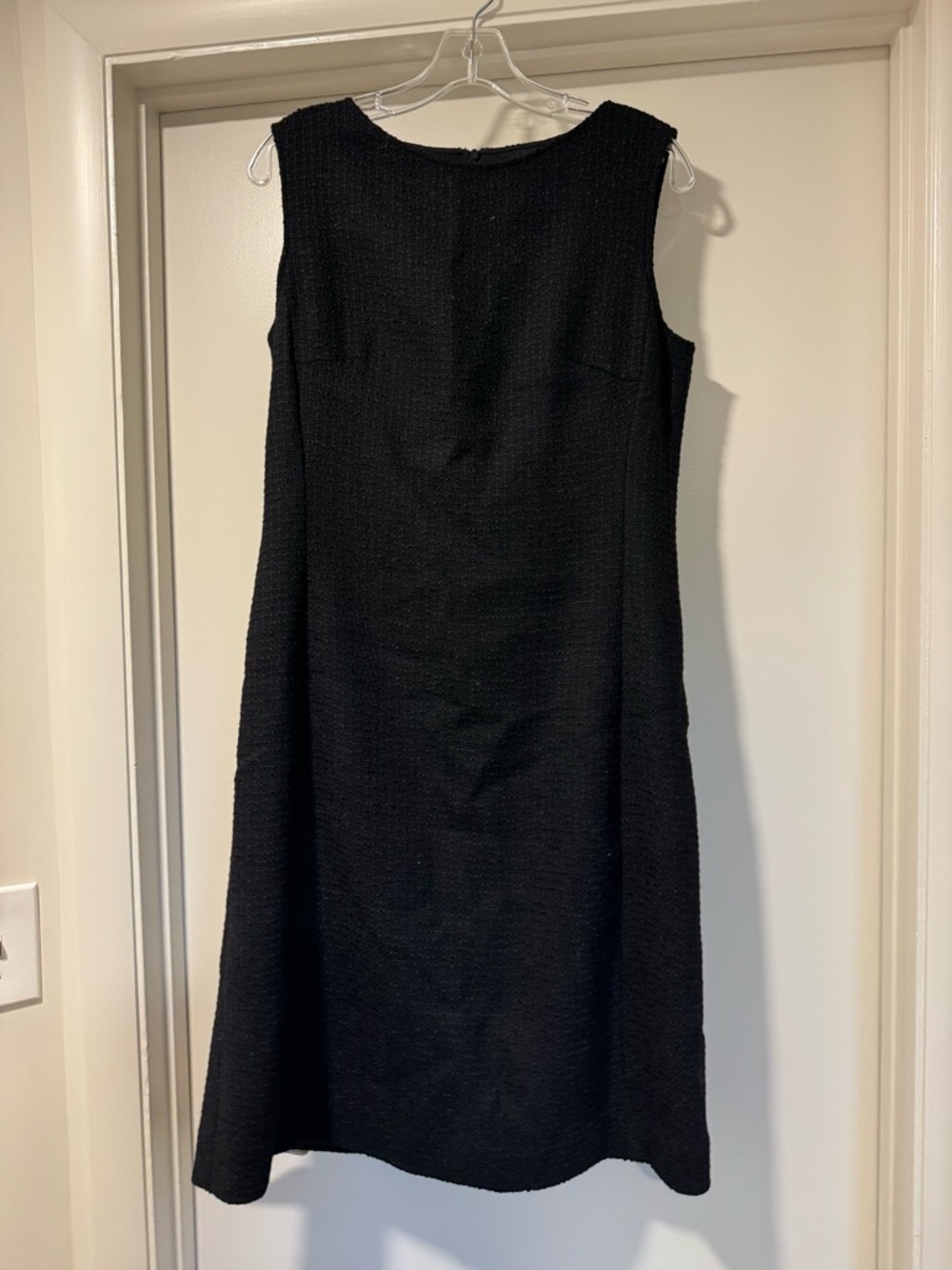 Piazza Sempione Black Textured Sleeveless Midi Dress